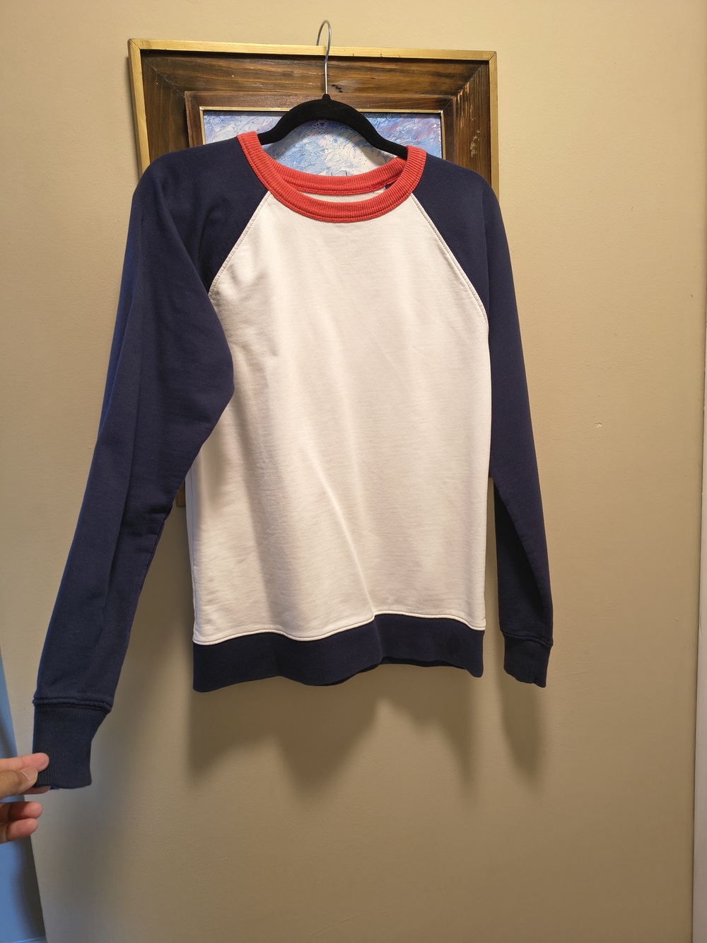 Crewcuts Navy, White & Red Raglan Crewneck Sweater 15-16